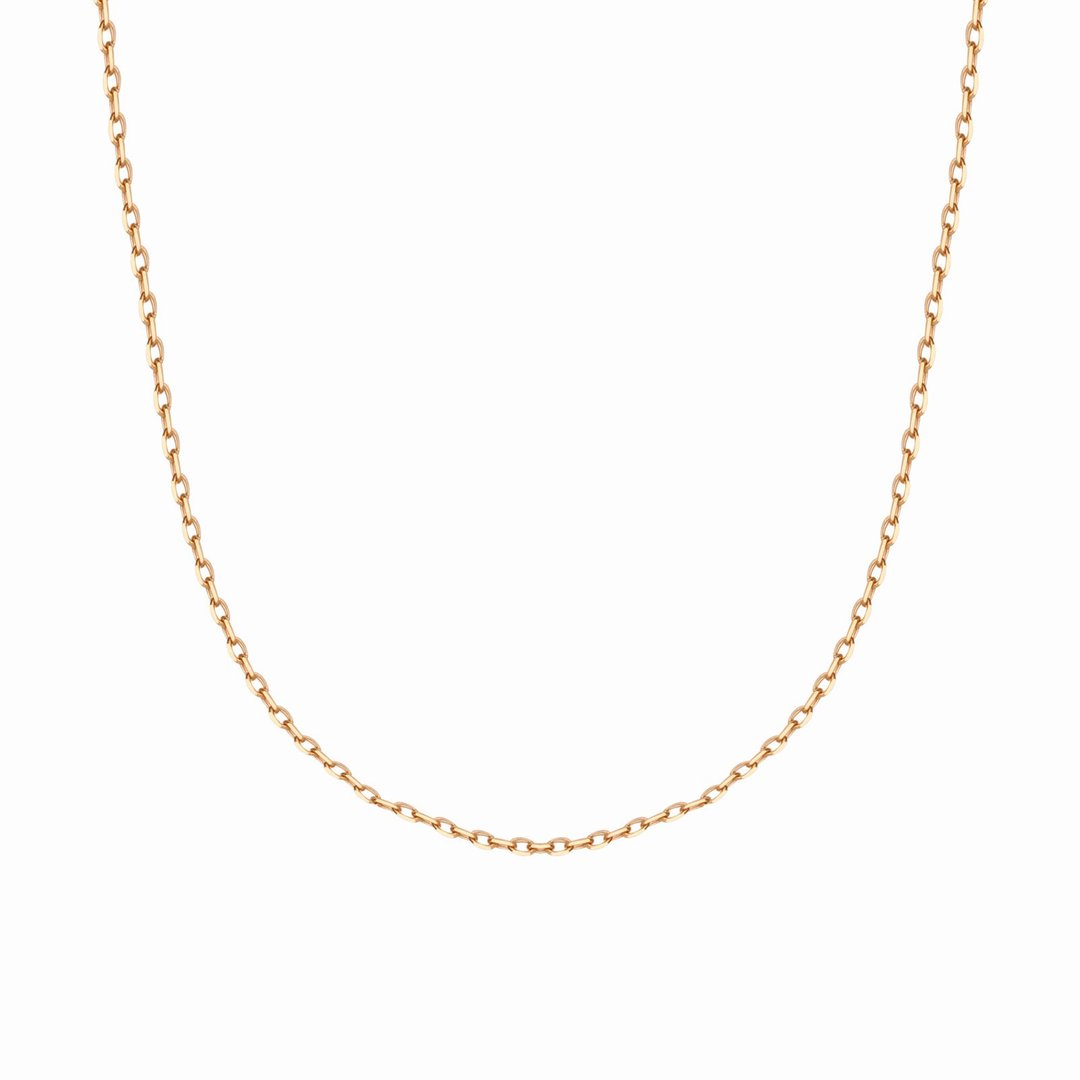 纯银镀金 颈链  - Dainty Cable Chain - 项链 - 纯银 金色