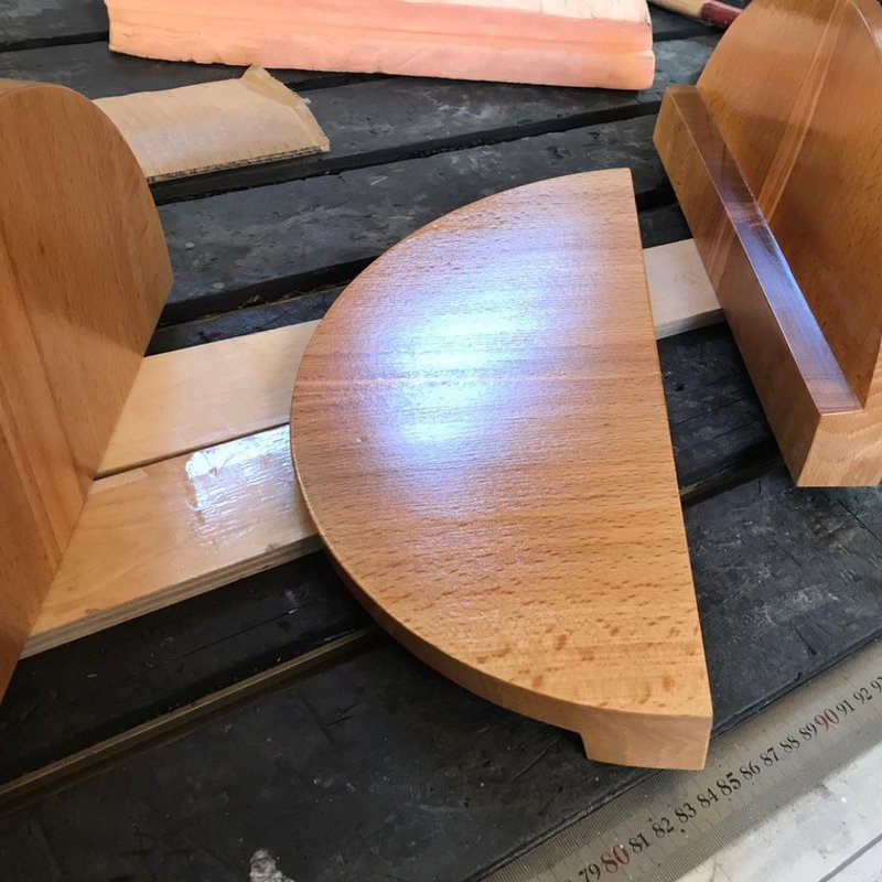 Double door handles d200mm with horizontal grain - 其他家具 - 木头 