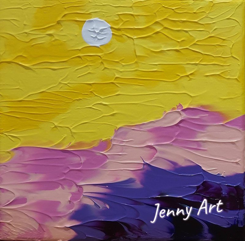 【太阳】无框画 抽象画 画作 挂画 居家摆设 居家生活 印象派 - 海报/装饰画/版画 - 其他材质 黄色