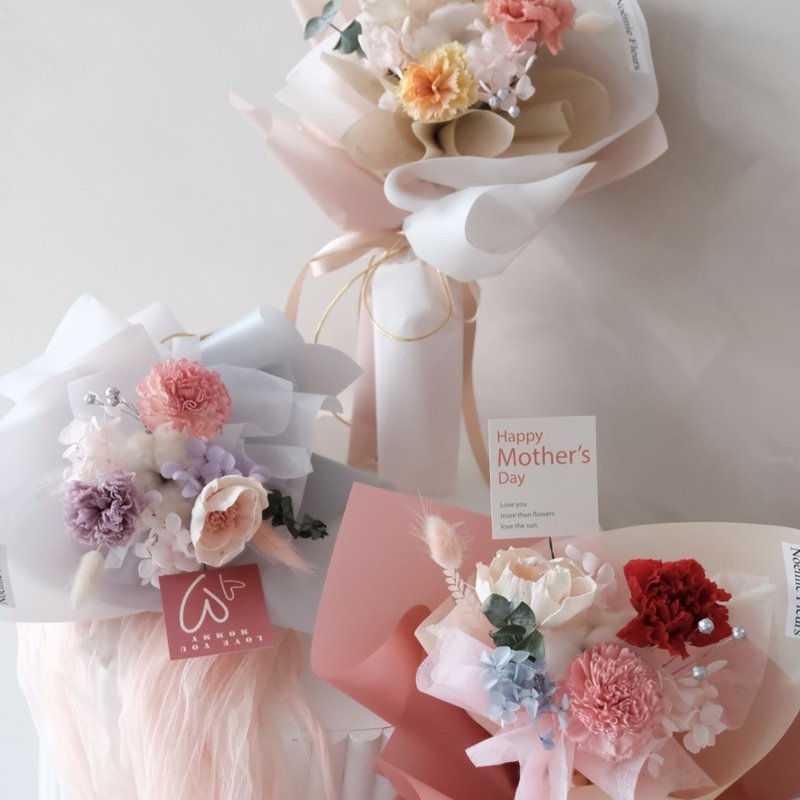 | 永生康乃馨小花束 |  母亲节花束 - 干燥花/捧花 - 植物．花 红色