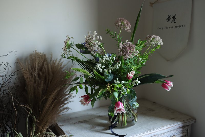 【生活花艺体验】自然感绿叶草花 手绑花束 - 植栽 - 植物．花 