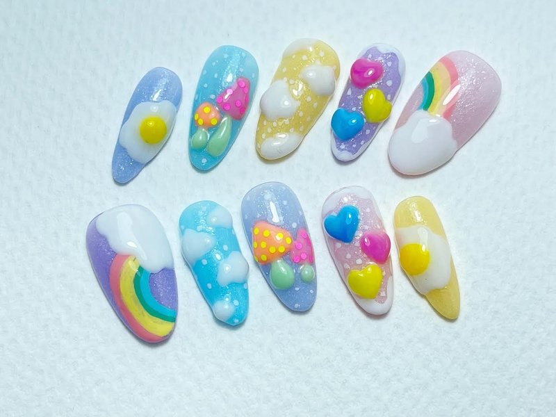 穿戴甲/手工绘制/微浮雕可爱童趣 - 指甲油/指甲贴 - 其他材质 