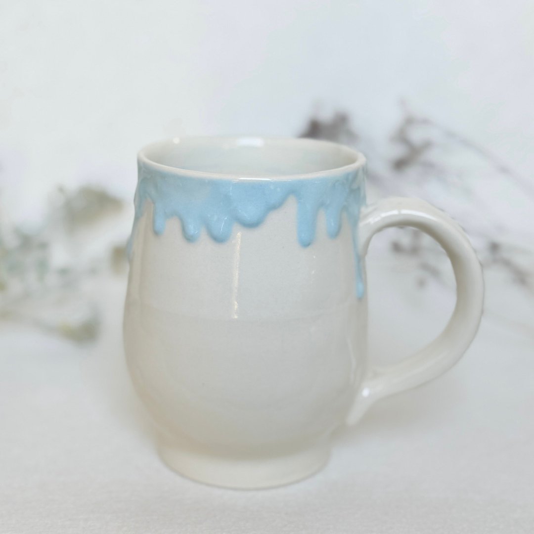 融融奶油。马克杯 手工陶瓷茶杯 咖啡杯 陶艺 新年礼物 - 其他杯子 - 瓷 蓝色