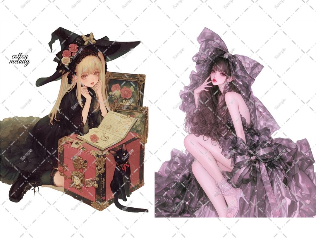 original sticker no.6336 人物贴纸 原创贴纸 人物贴纸 女孩贴纸 原创人物贴纸 - 贴纸 - 纸 