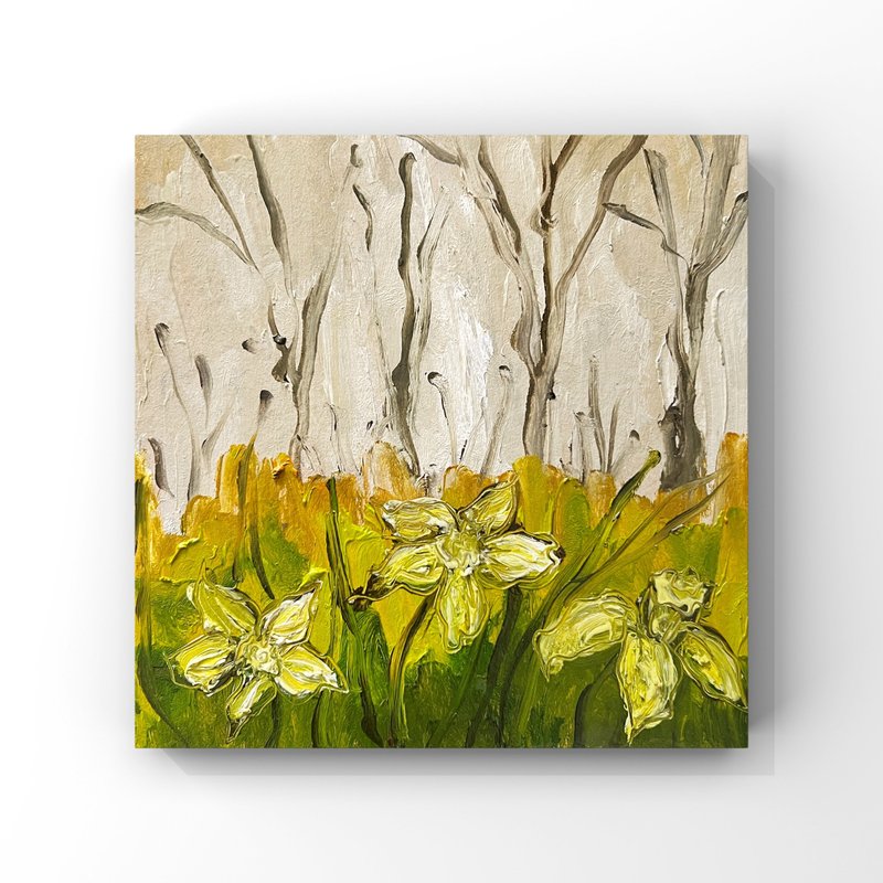 水仙油画水仙艺术春园绘画春花艺术 - 海报/装饰画/版画 - 其他材质 多色