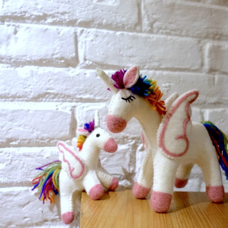Rainbow 羊毛毡玩偶・彩虹马 - 玩偶/公仔 - 羊毛 