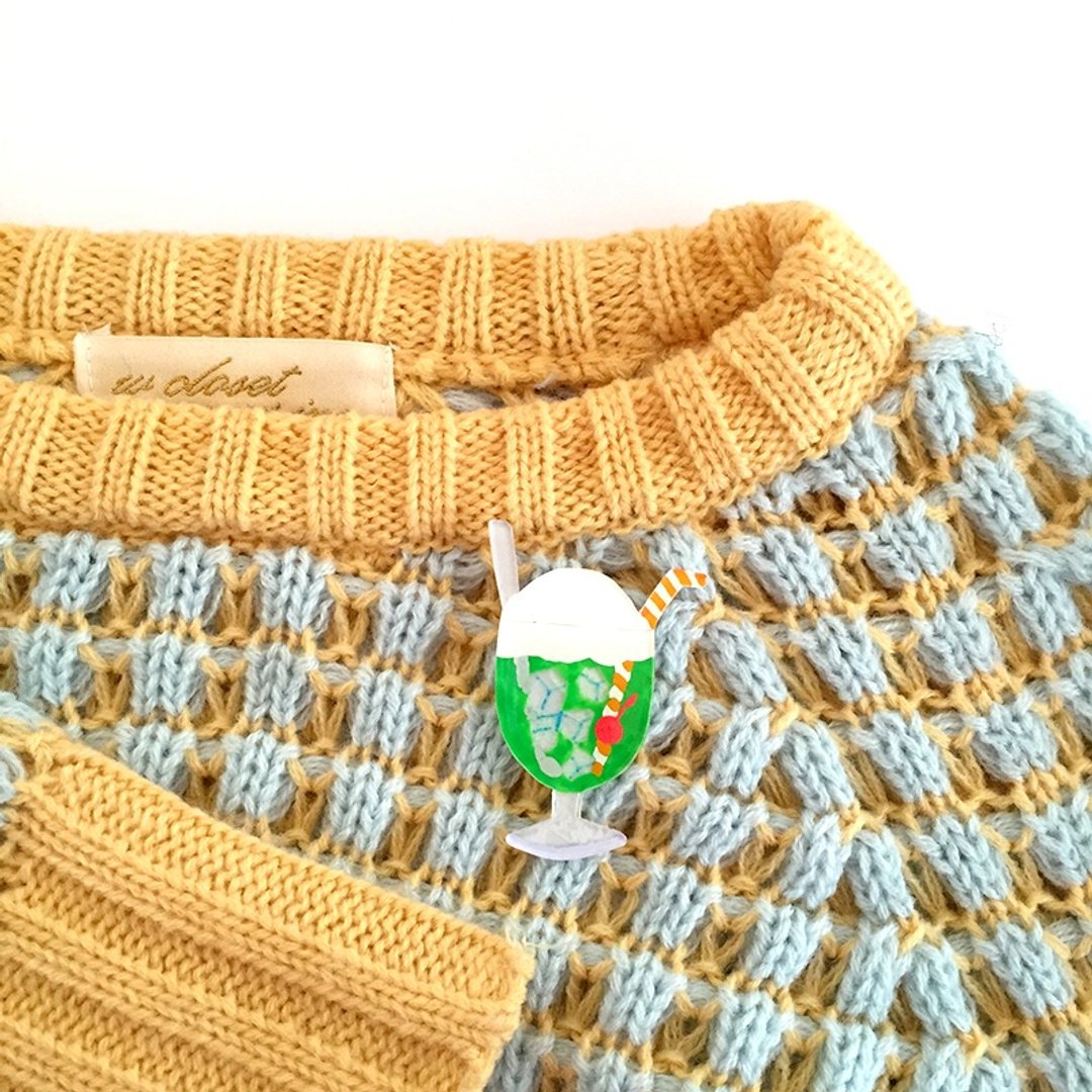 Cream soda brooch [Orange] - 胸针 - 塑料 绿色