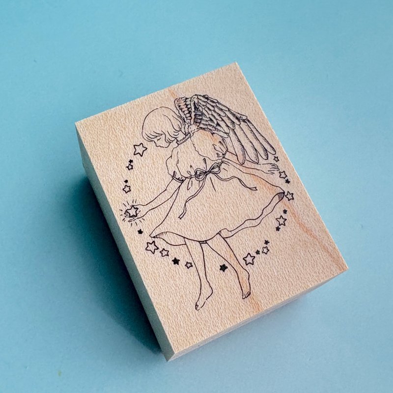 星星圆圈与天使 3040 - 印章/印台 - 橡胶 