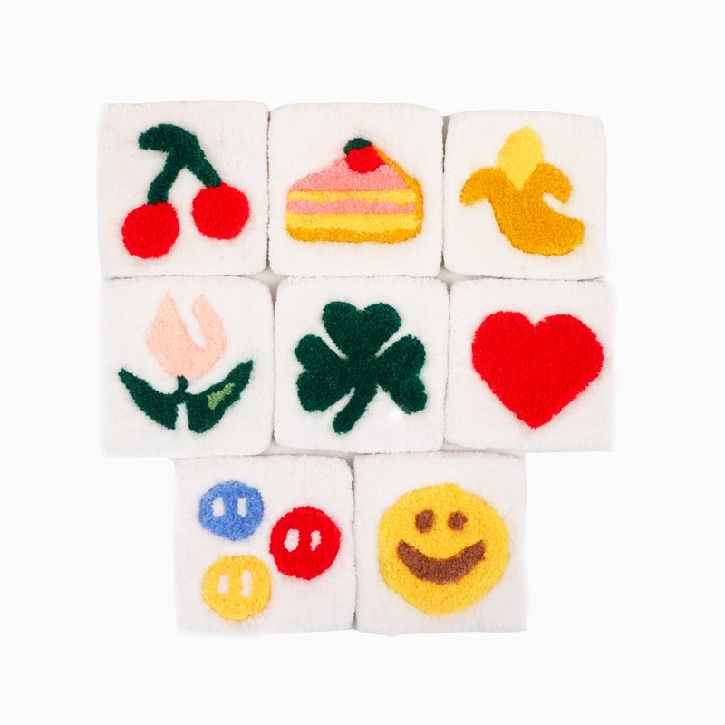 手工簇绒 3D 趣味杯垫 桌面装饰品 - 杯垫 - 聚酯纤维 多色