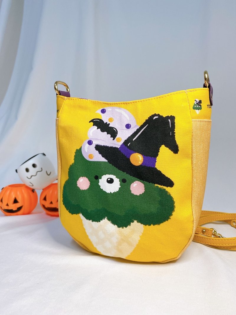 现货 万圣节系列-巫婆熊熊抹茶冰 侧背包 - 侧背包/斜挎包 - 棉．麻 橘色