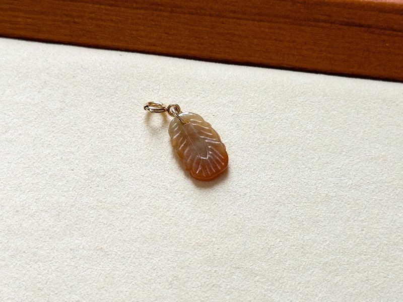 采矿 翡翠 小羽毛吊坠 红翡小羽毛 (随意扣) - 吊饰 - 玉石 