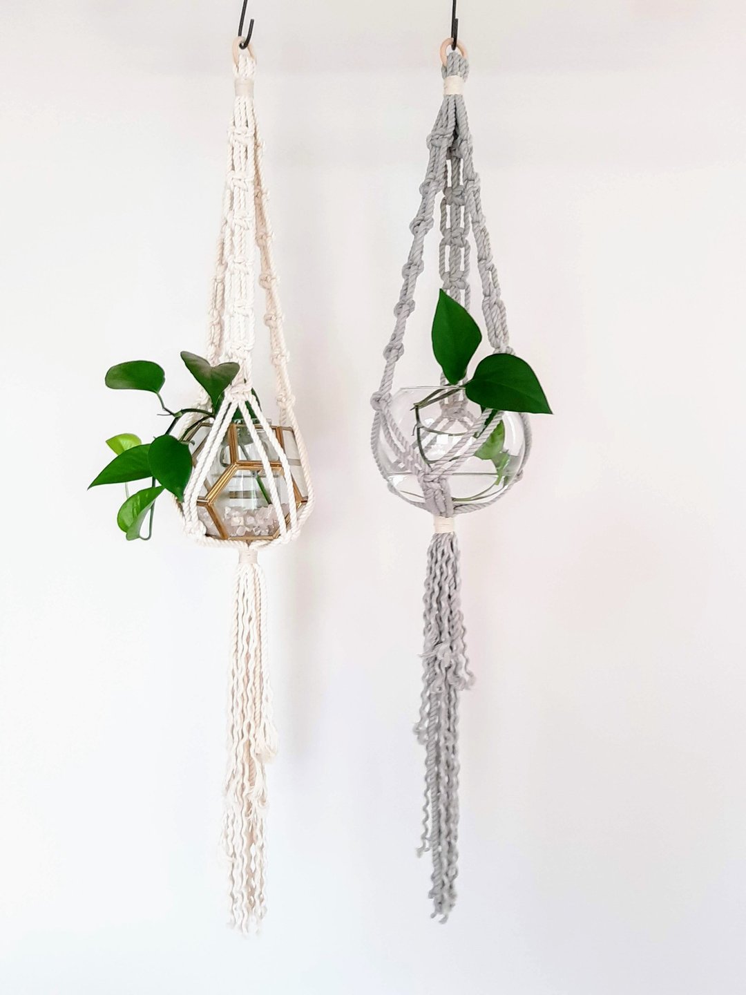 Plant hanger Chain - 花瓶/陶器 - 棉 白色