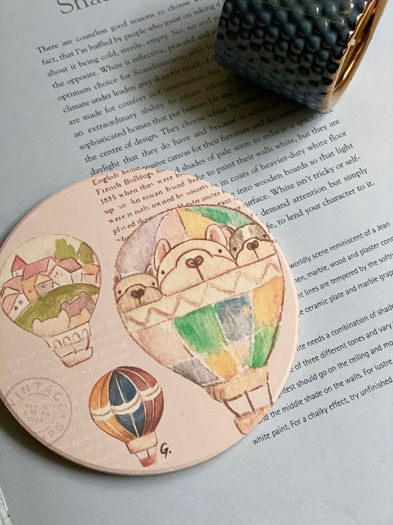 法斗吸水杯垫-漫游热气球 - 杯垫 - 其他材质 