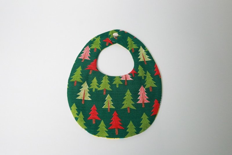 Pu.sozo -布手作 日系手作 红绿森林+竹猫熊  双面围兜兜/纱布巾/口水巾/手帕/擦手巾/婴儿/宝宝 - 围嘴/口水巾 - 棉．麻 红色