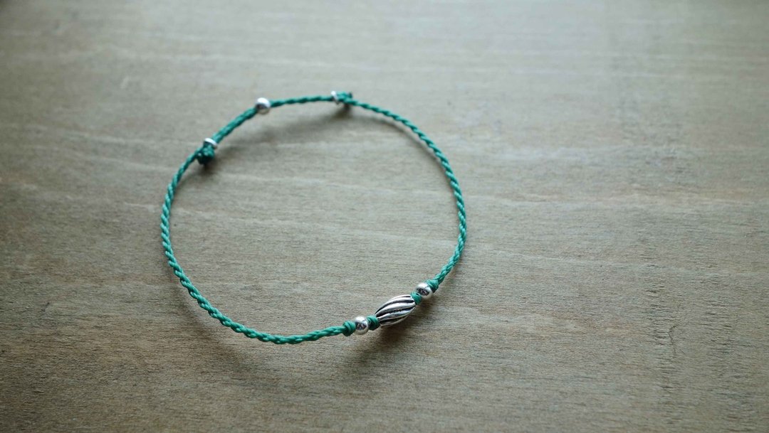 螺旋螺旋   简约细手链 925纯银日本蜡线925 silver bracelet - 手链/手环 - 其他金属 多色