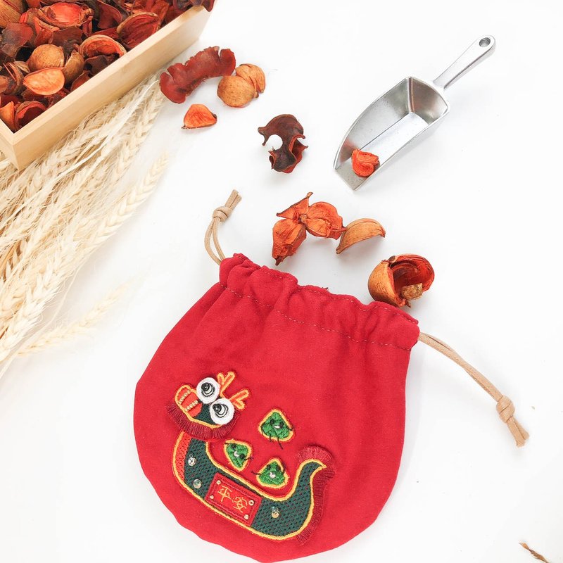 【端午DIY材料包】除秽平安束口包/定制 - 编织/刺绣/羊毛毡/裁缝 - 其他材质 红色