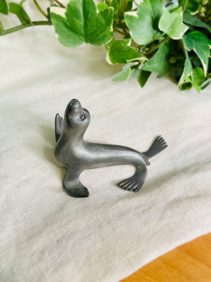 优雅海豹・锡制古件 - 摆饰 - 其他金属 灰色