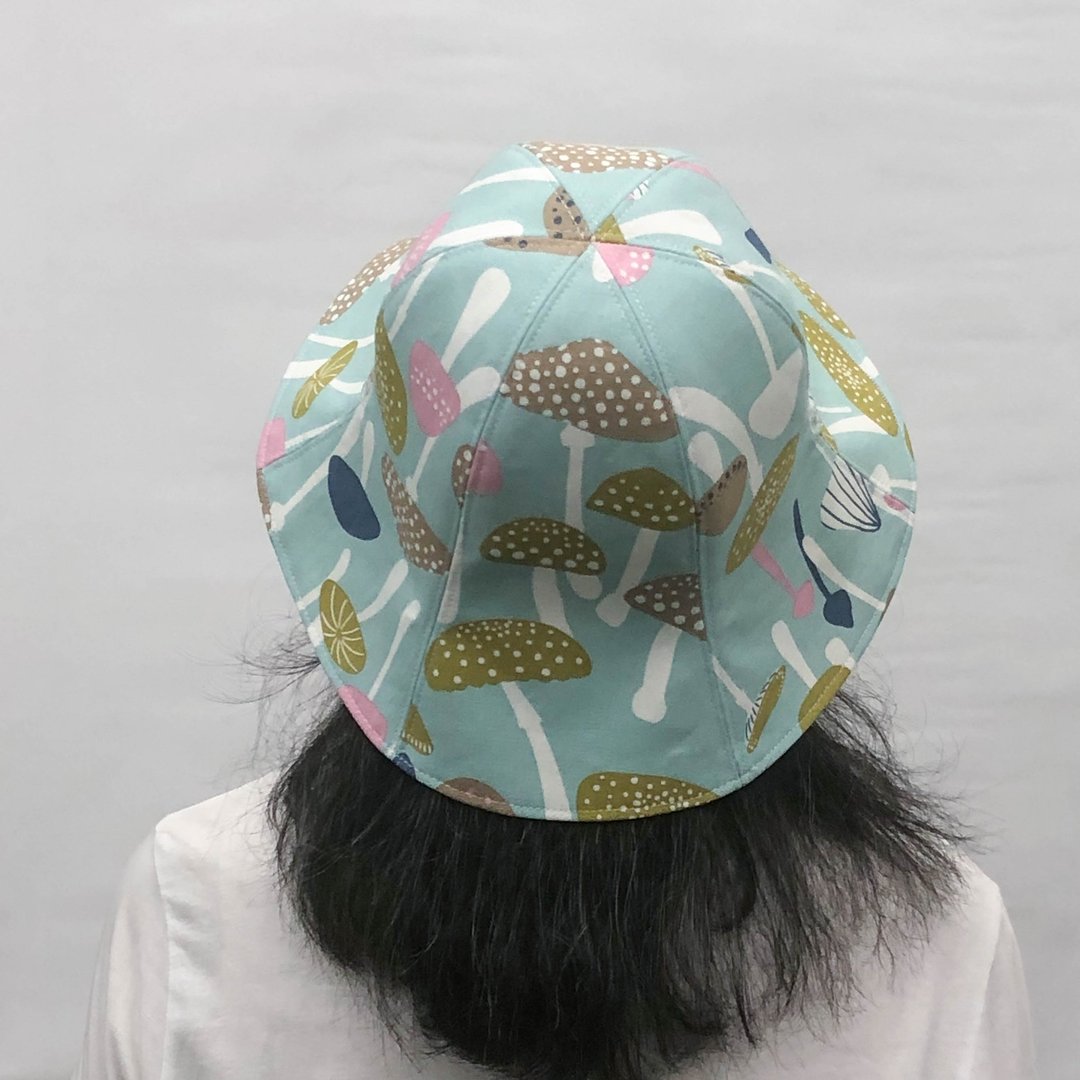 双面渔夫帽-天蓝彩色蘑菇 - 帽子 - 棉 多色