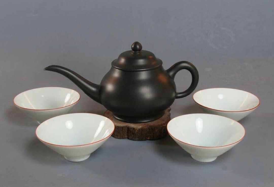 夹炭神灯壶组 - 茶具/茶杯 - 陶 