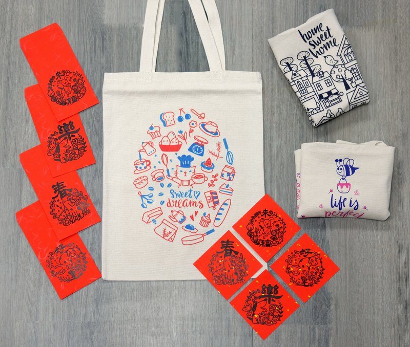 福袋惊喜包(帆布包+红包袋+春联+凸版印刷卡片)500 - 其他 - 纸 红色