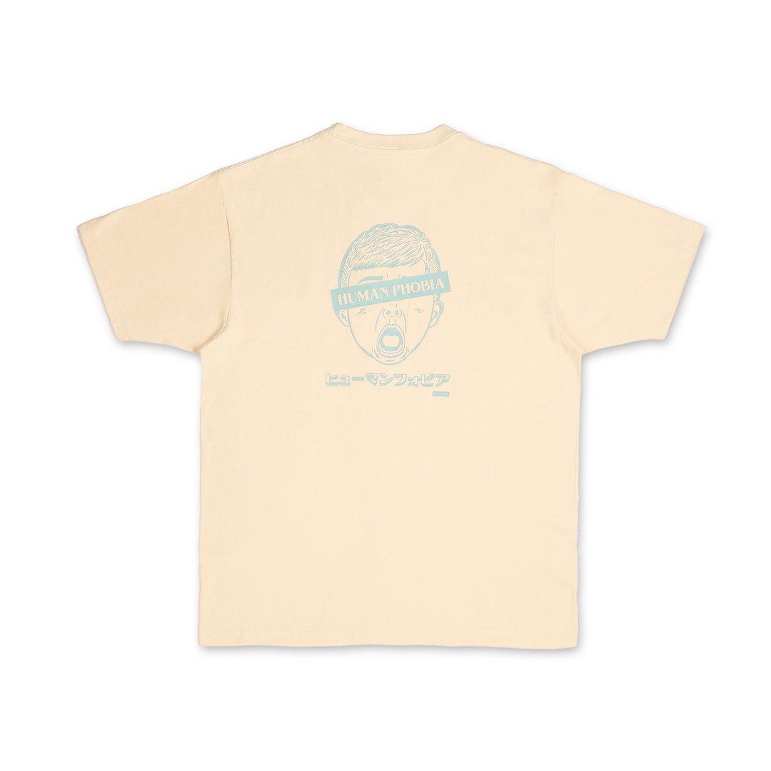 社交恐惧症 日式怀旧短袖 Tshirt 衫系列 杏色 - 中性连帽卫衣/T 恤 - 棉 