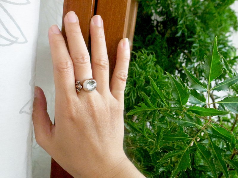 风范 - 骑士字母活围戒 925纯银饰戒指 - 戒指 - 纯银 银色