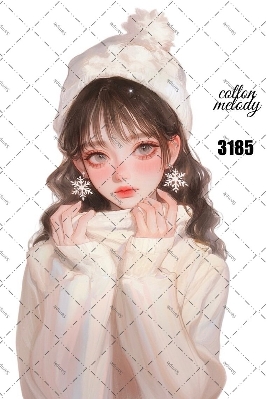 original sticker no.3185 人物贴纸 原创贴纸 原创人物贴纸 装饰贴纸 cotton melody - 贴纸 - 纸 