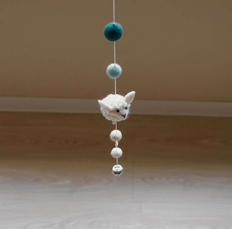 毛绒绒乐园 — 午后小羊铃 • 羊毛毡挂串吊饰 - 摆饰 - 羊毛 多色