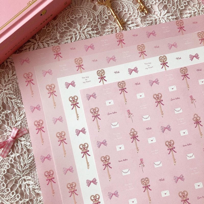 Key to heart 【粉色】 - 纸盒/包装盒 - 纸 粉红色