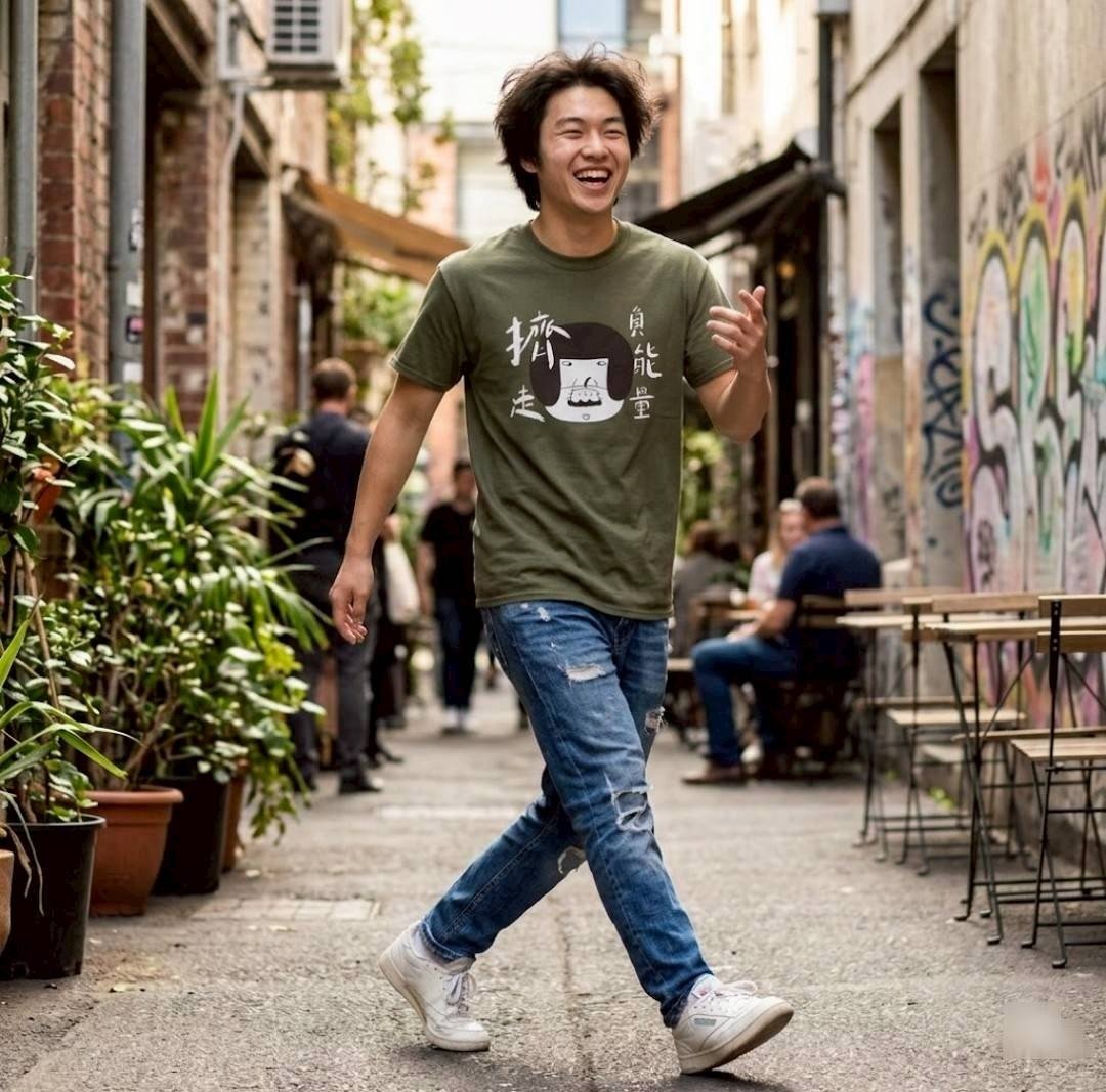 挤走负能量 有尺寸 搞笑T 文青服饰 创意服饰 情侣装 亲子装 搞怪 - 男装上衣/T 恤 - 棉．麻 绿色