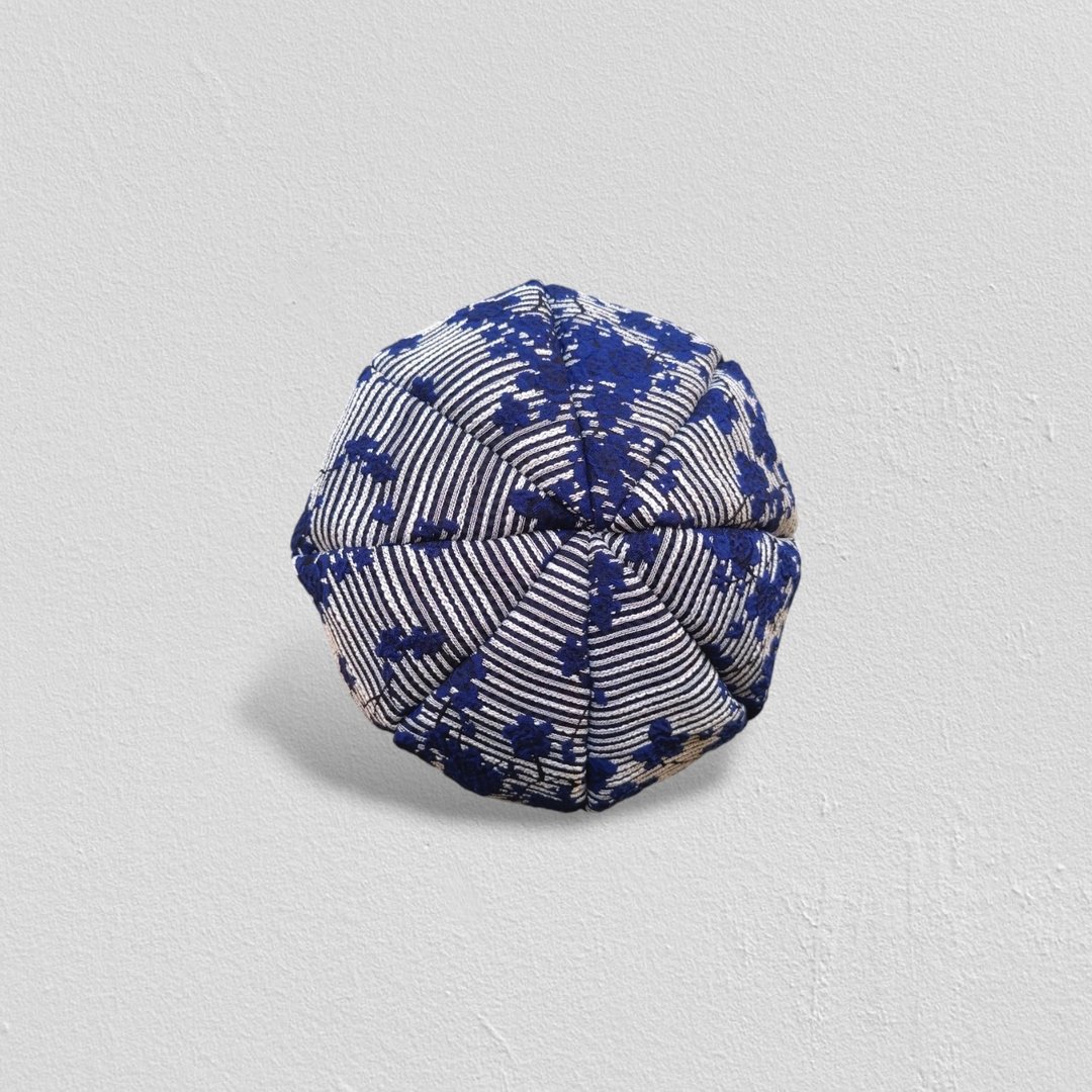 贝雷帽 贝蕾帽 手工帽 复古 日系 小牛村/ 浮雕花卉 - 帽子 - 棉 蓝色