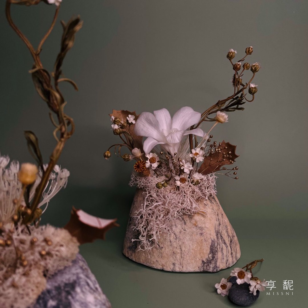 日式侘寂石斛兰 A款 (唯一 / 现货) / 永生花 - 摆饰 - 植物．花 