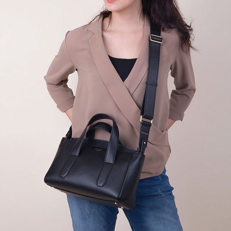 真皮手提包 J-Flap款 / Black - 手提包/手提袋 - 真皮 黑色