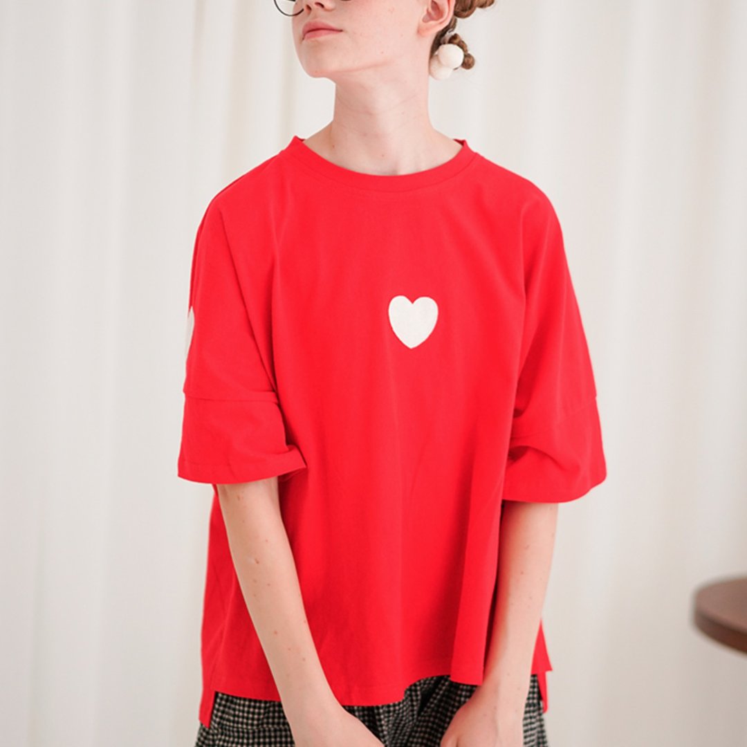 心心红色T恤 T-shirt - imakokoni - 女装上衣 - 棉 红色