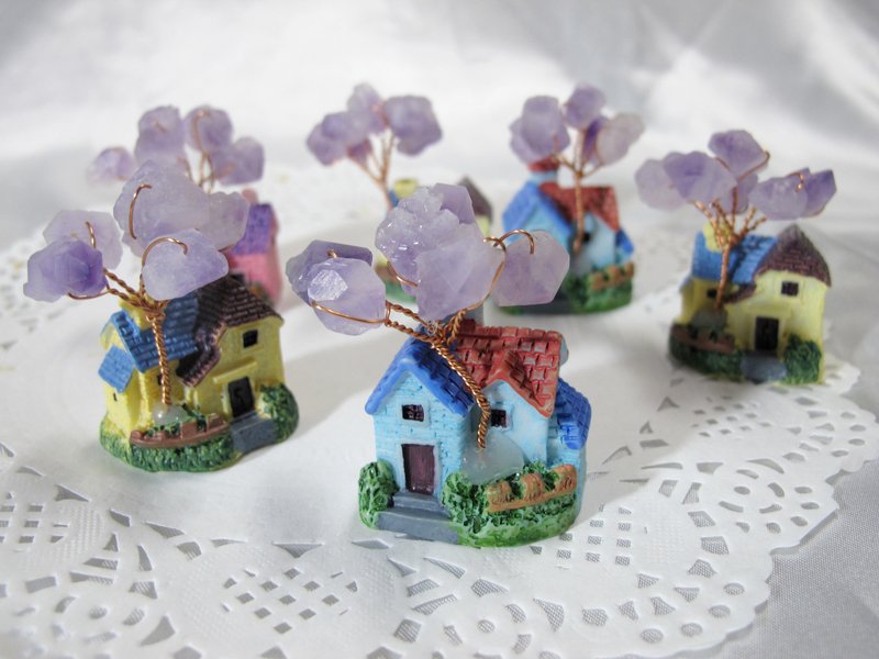 紫水晶造型摆饰【妈!我买房子啦!】- 办公室造型手创天然石系列 - 项链 - 水晶 多色