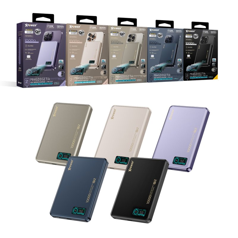 XPower MagDigita彩屏显示铝合金外壳 10000mAh 磁吸移动电源 - 充电宝/传输线 - 其他金属 多色