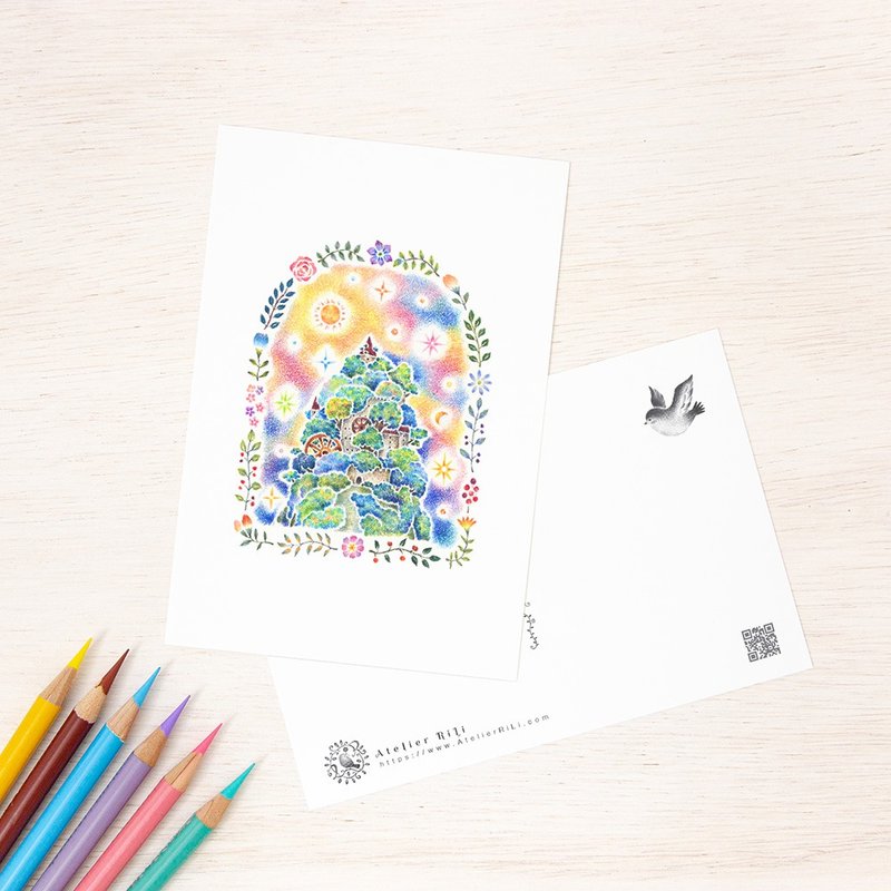 5张组。如绘本般的明信片“曾经繁荣的王国”PC-335 - 卡片/明信片 - 纸 蓝色