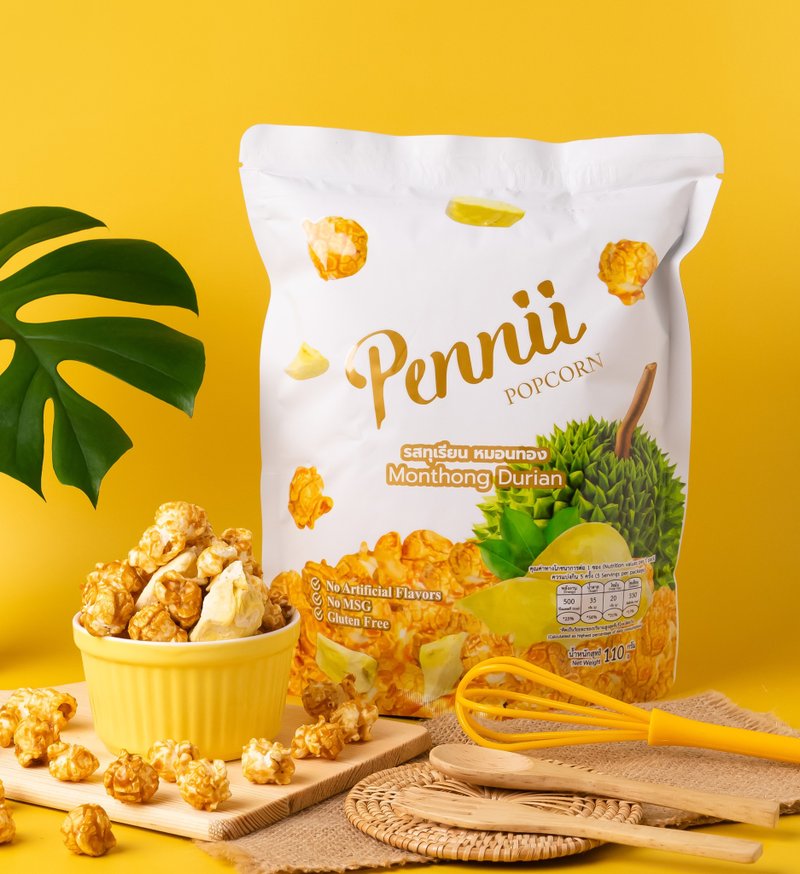 Pennii Premium 金枕头榴槤爆谷 110g (含有榴槤干) - 零食/点心 - 塑料 黄色