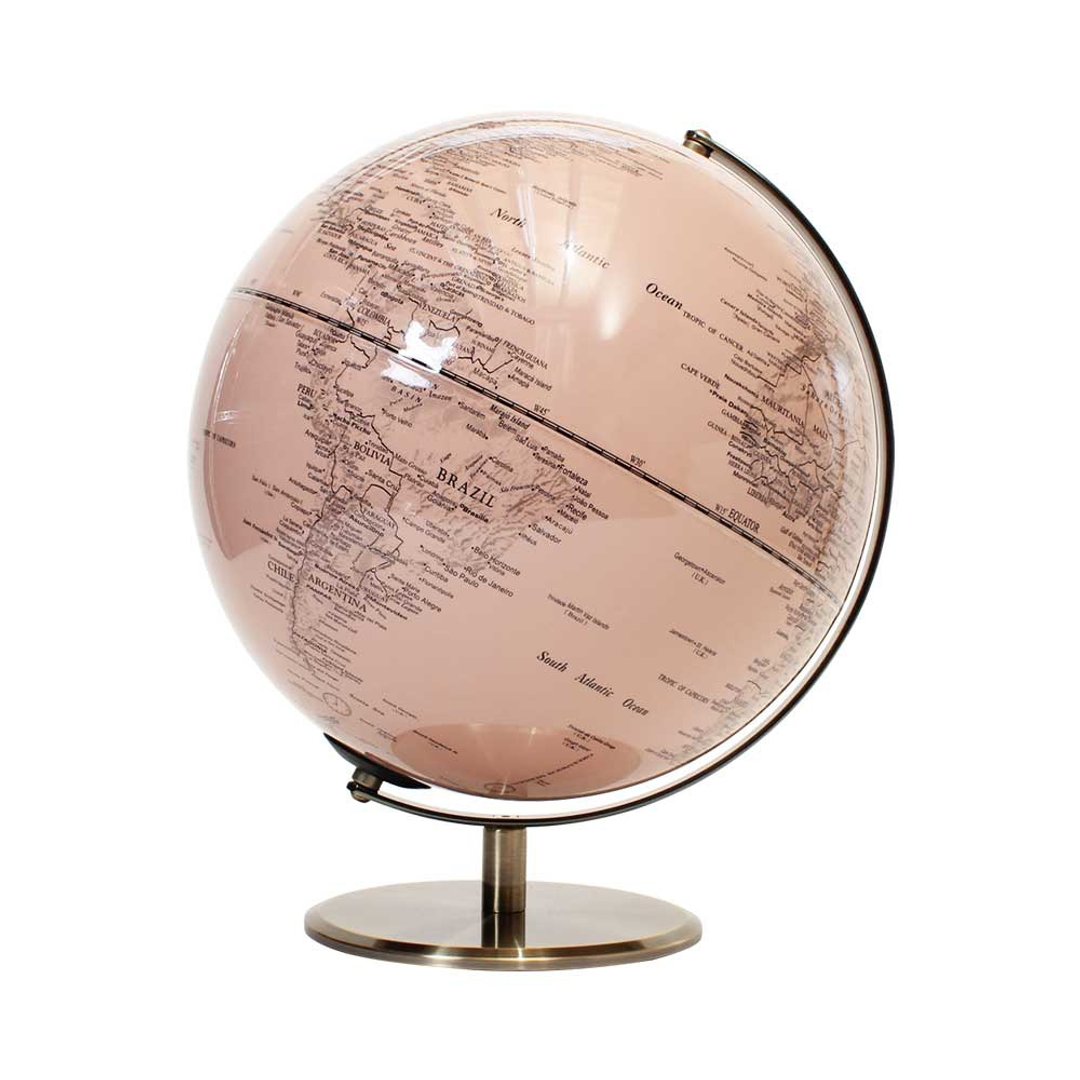 Skyglobe 12寸古典雾红金属底座地球仪(英文版) - 摆饰 - 塑料 粉红色