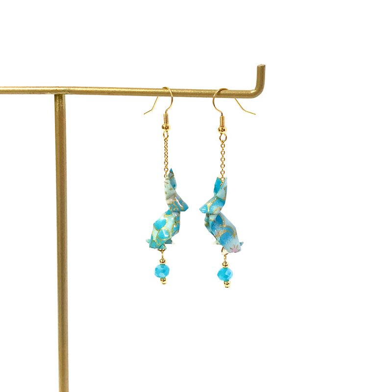 【SGS检验合格】日系折纸系列耳环-兔子款 (限定色) - 耳环/耳夹 - 纸 多色