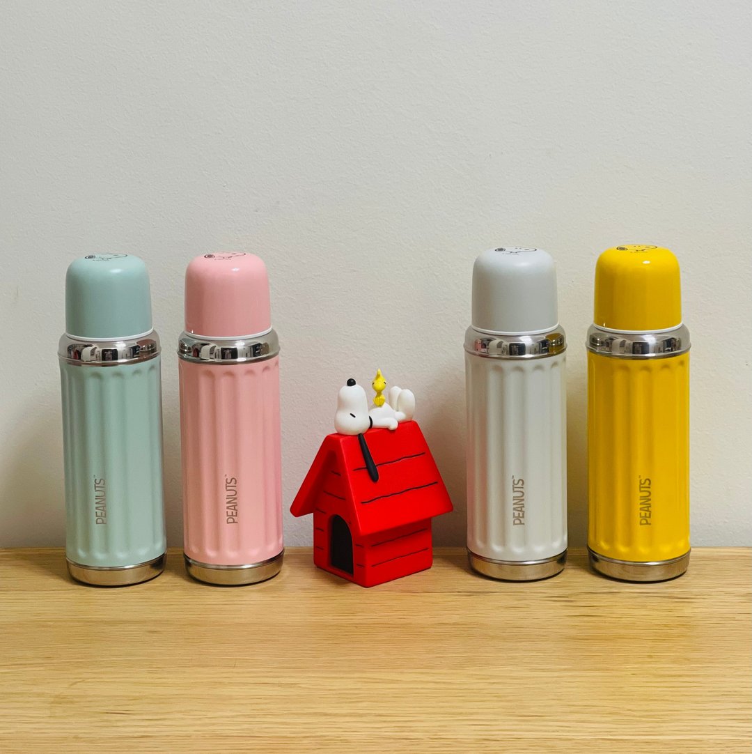 SNOOPY史诺比450ml 真空陶瓷内层保温瓶PEANUTS正版授权(4种色) - 保温瓶/保温杯 - 不锈钢 白色
