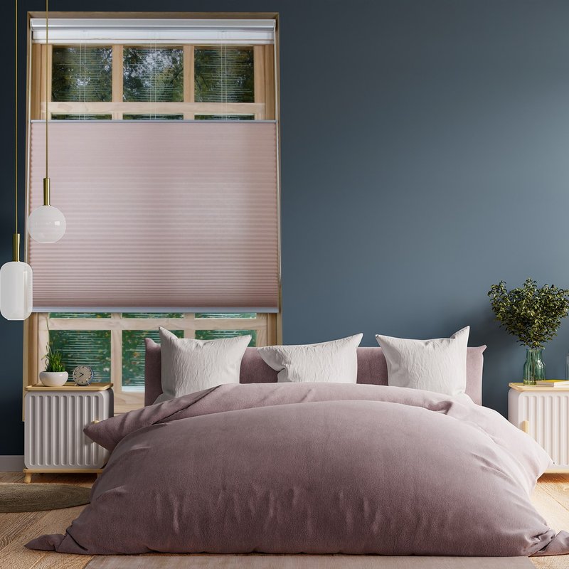 玫瑰上下开合双循环珠链半遮光蜂巢帘 (Roseate) - 门帘/门牌 - 聚酯纤维 