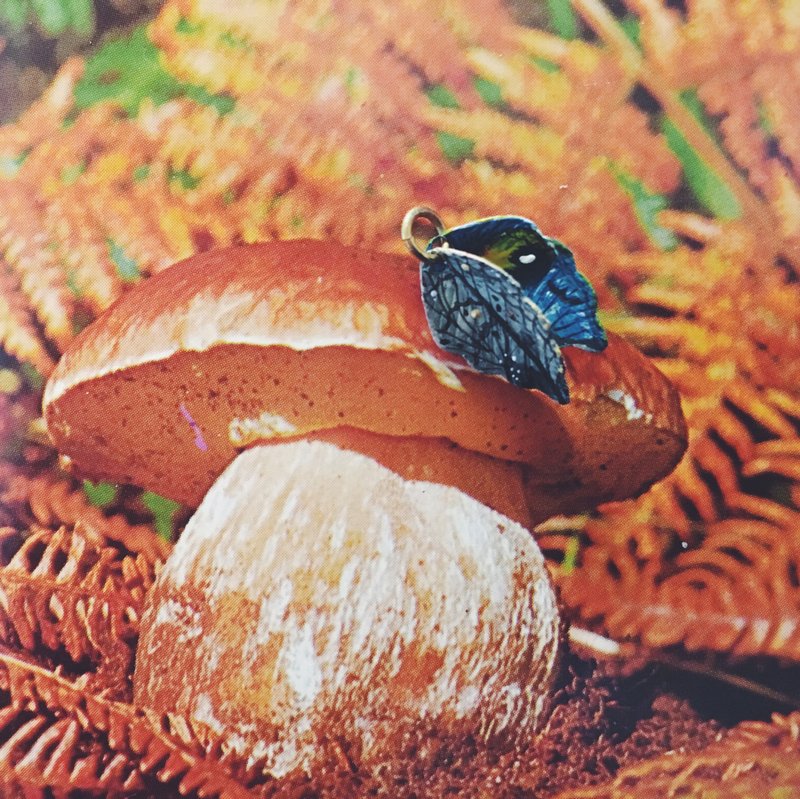 手绘坠子 - 枯叶蝶 / kallima inachus / コノハチョウ - 其他 - 铜/黄铜 蓝色