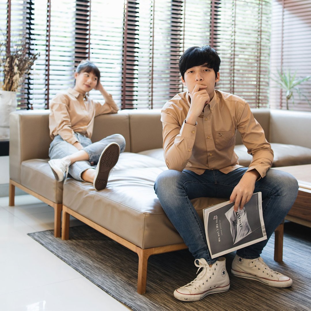 (SIZE S) AIRPLANE // khaki // men slim fit - 男装衬衫 - 棉 卡其色