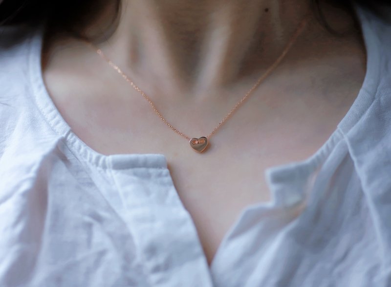 Moona 925纯银心形锁骨链 - 项链 - 纯银 