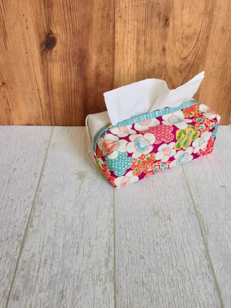 【ITS/芯缇面纸套】和风花样 蓝绿 红紫 法国银葱布 可加购挂绳! - 纸巾盒 - 棉．麻 紫色