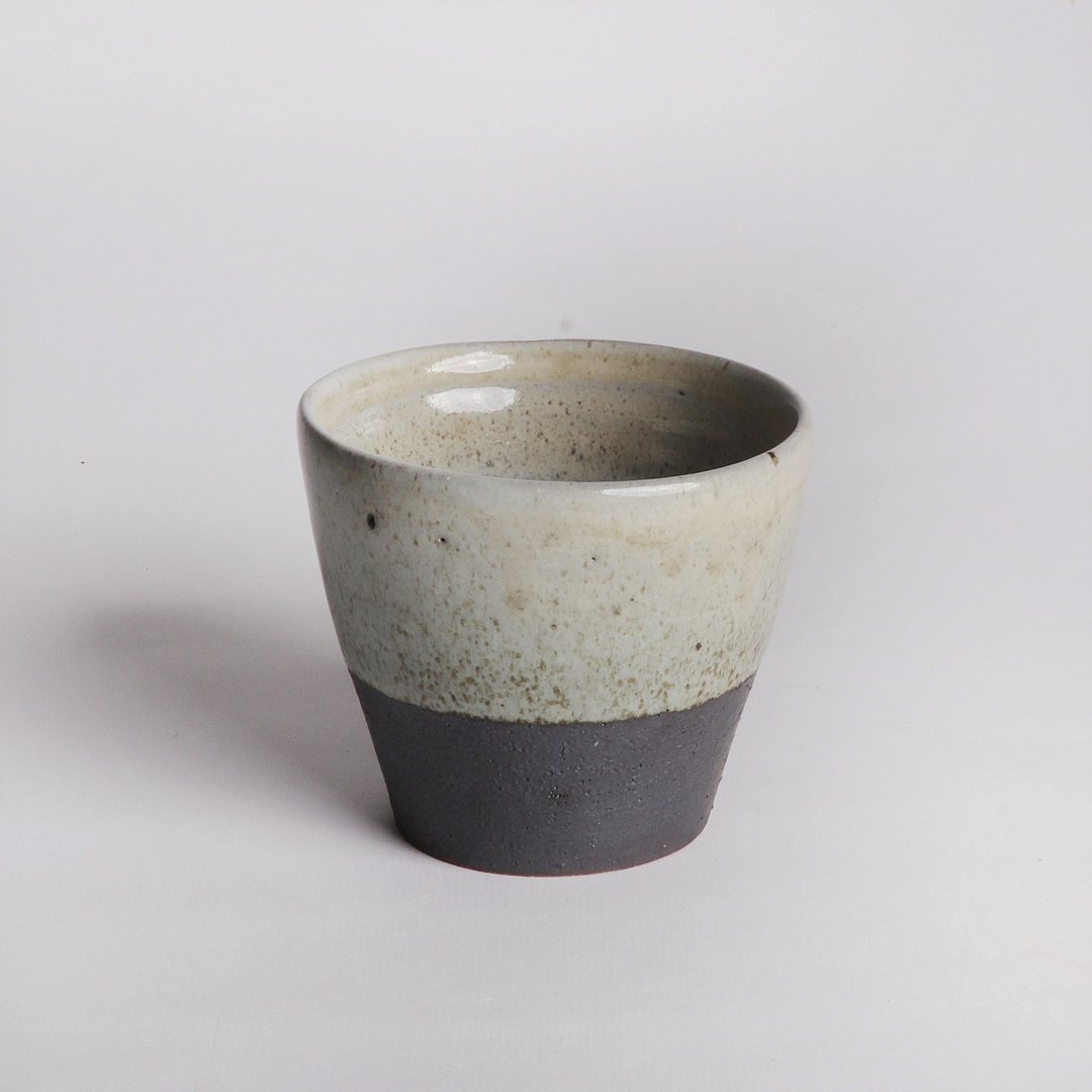 明芽窑 l 无印灰釉双色茶杯汤吞 H2 - 茶具/茶杯 - 陶 灰色