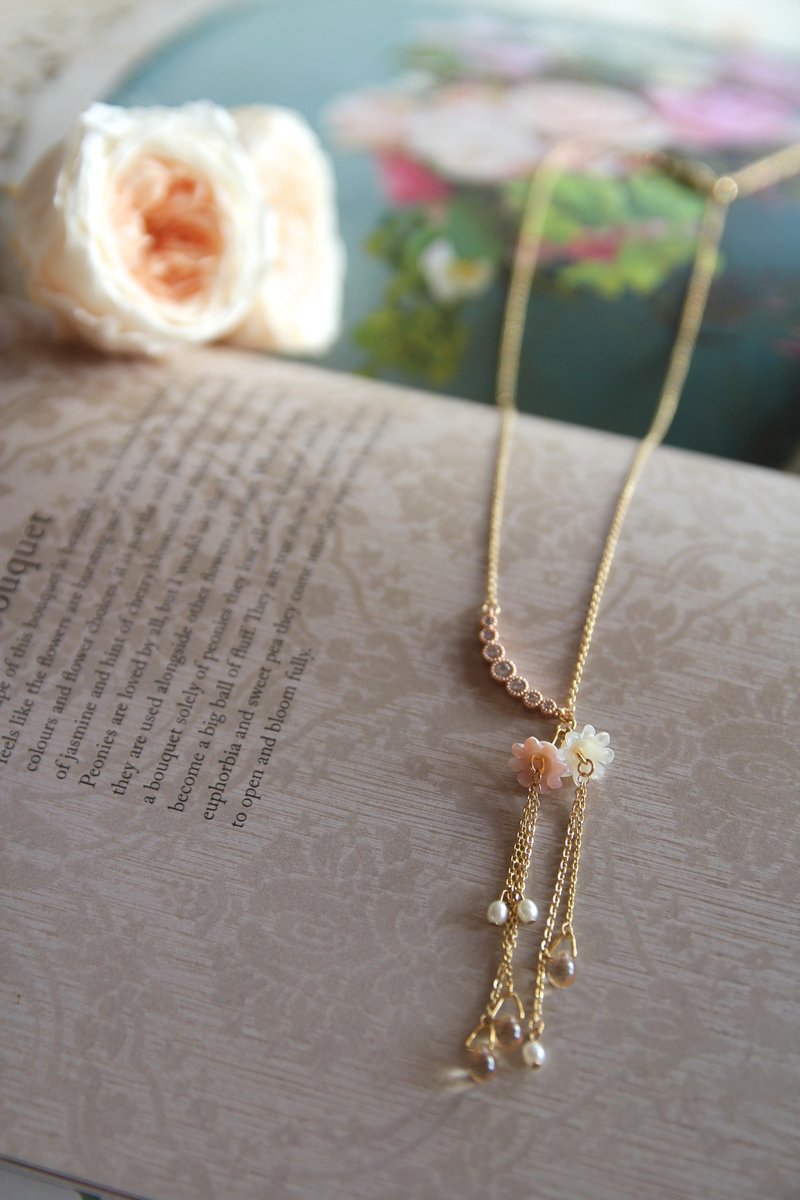 颈錬 幼颈链 锁骨颈錬  水滴珠手链 镀金幼颈錬 迷你淡水珠幼颈錬 - 项链 - 贵金属 金色