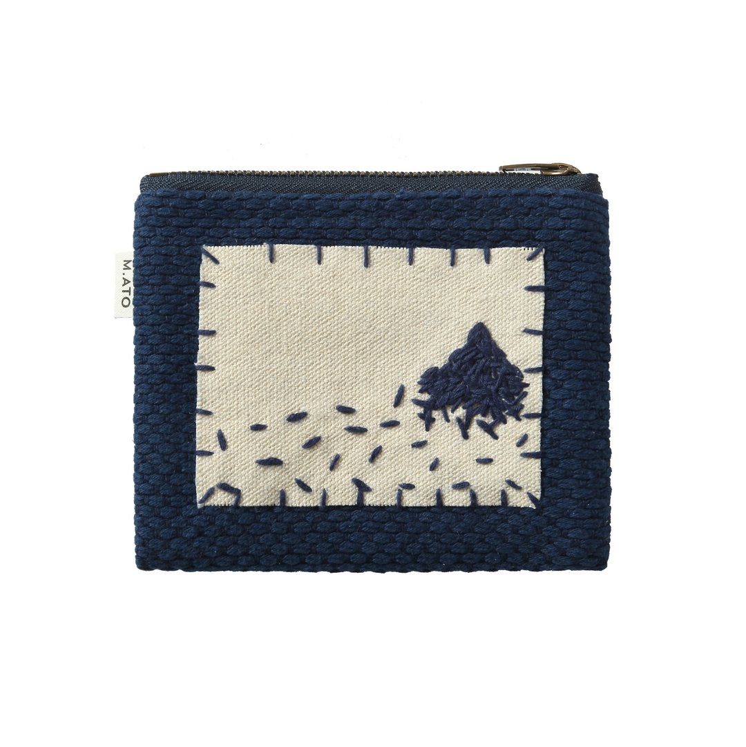 手工刺绣富士山 剑道服零钱包 - 零钱包 - 棉 