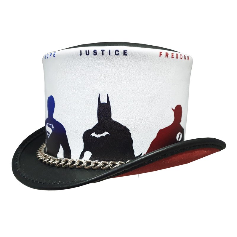 Justice League Leather Top Hat - 帽子 - 真皮 黑色